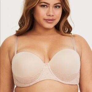 Torrid Push Up Bra Multi-Way Cream Size 46DD EUC #3016